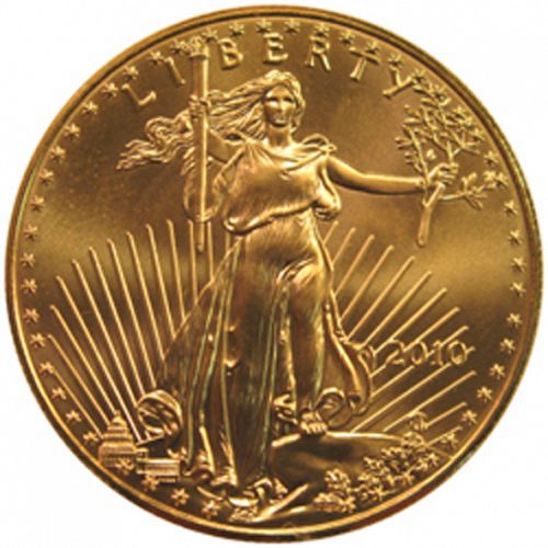 Bullion Obverse Image minted in UNITED STATES in 2010 (American Eagle -  Gold 50 $)  - The Coin Database
