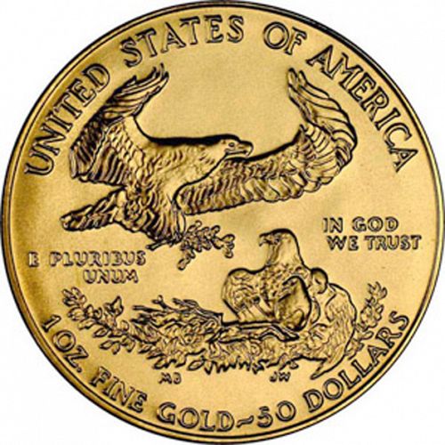 Bullion Reverse Image minted in UNITED STATES in 1986 (American Eagle -  Gold 50 $)  - The Coin Database
