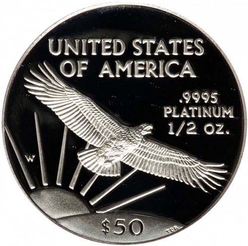 Bullion Reverse Image minted in UNITED STATES in 1997W (American Eagle -  Platinum 50 $)  - The Coin Database