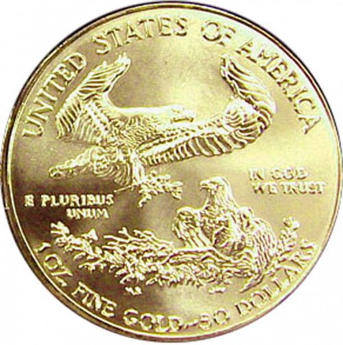Bullion Reverse Image minted in UNITED STATES in 1999 (American Eagle -  Gold 50 $)  - The Coin Database