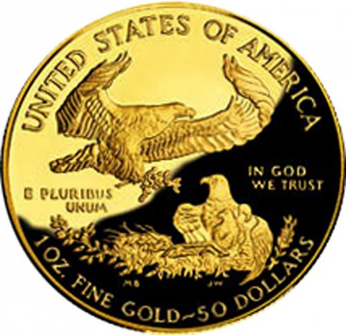 Bullion Reverse Image minted in UNITED STATES in 2005W (American Eagle -  Gold 50 $)  - The Coin Database