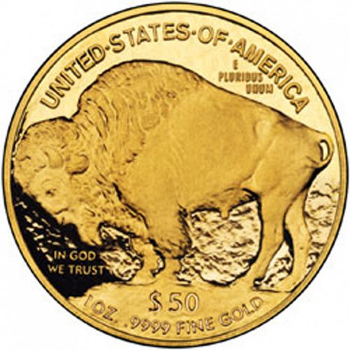 Bullion Reverse Image minted in UNITED STATES in 2007W (Gold Buffalo -  Gold 50 $)  - The Coin Database