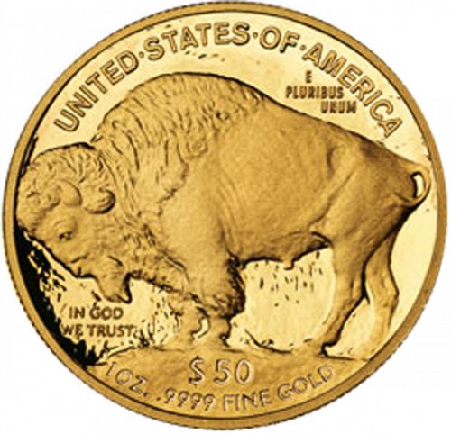 Bullion Reverse Image minted in UNITED STATES in 2008W (Gold Buffalo -  Gold 50 $)  - The Coin Database