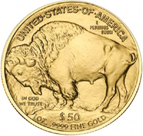 Bullion Reverse Image minted in UNITED STATES in 2008 (Gold Buffalo -  Gold 50 $)  - The Coin Database