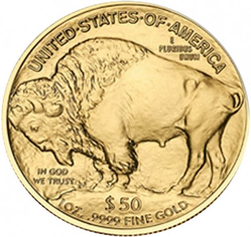 Bullion Reverse Image minted in UNITED STATES in 2010 (Gold Buffalo -  Gold 50 $)  - The Coin Database