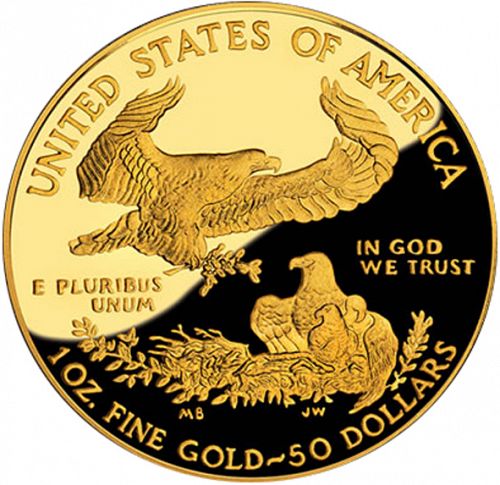 Bullion Reverse Image minted in UNITED STATES in 2012W (American Eagle -  Gold 50 $)  - The Coin Database