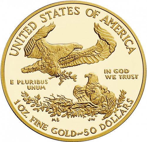 Bullion Reverse Image minted in UNITED STATES in 2013W (American Eagle -  Gold 50 $)  - The Coin Database