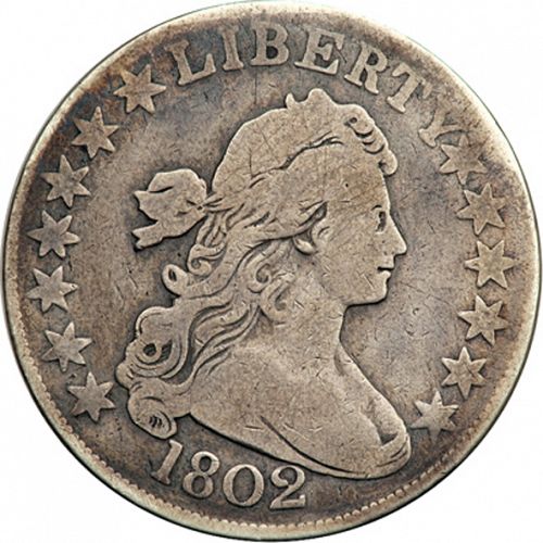 50 cent Obverse Image minted in UNITED STATES in 1802 (Draped Bust - Heraldic eagle reverse)  - The Coin Database