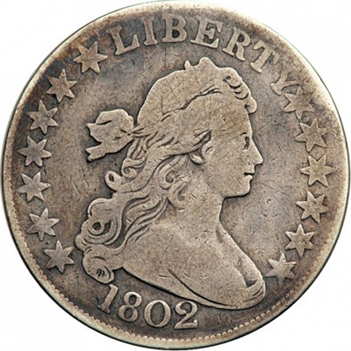 50 cent Obverse Image minted in UNITED STATES in 1802 (Draped Bust - Heraldic eagle reverse)  - The Coin Database