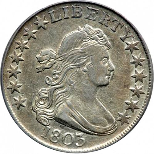 50 cent Obverse Image minted in UNITED STATES in 1803 (Draped Bust - Heraldic eagle reverse)  - The Coin Database