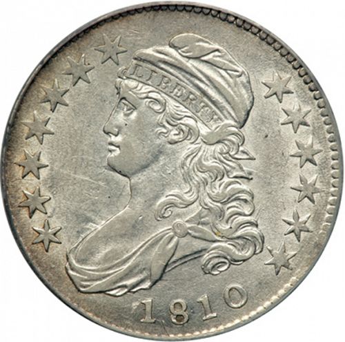 50 cent Obverse Image minted in UNITED STATES in 1810 (Liberty Cap)  - The Coin Database