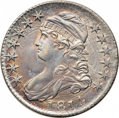 50 cent Obverse Image minted in UNITED STATES in 1814 (Liberty Cap)  - The Coin Database