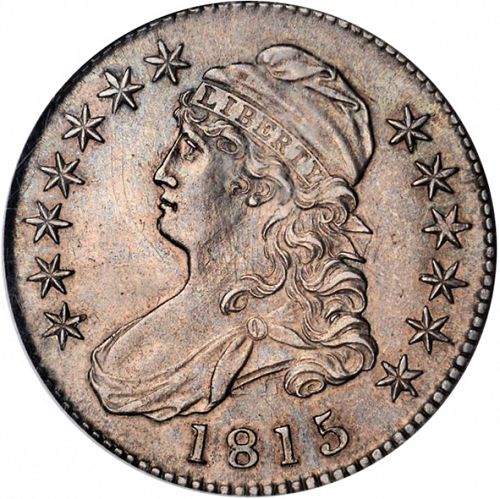 50 cent Obverse Image minted in UNITED STATES in 1815 (Liberty Cap)  - The Coin Database