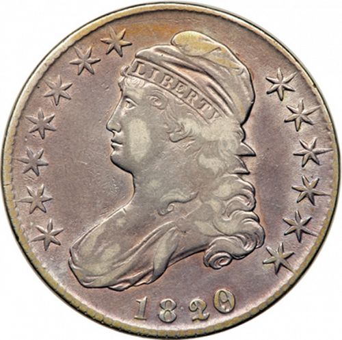 50 cent Obverse Image minted in UNITED STATES in 1820 (Liberty Cap)  - The Coin Database
