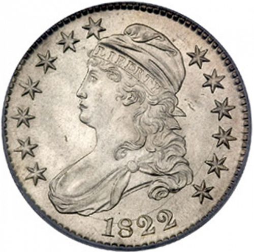 50 cent Obverse Image minted in UNITED STATES in 1822 (Liberty Cap)  - The Coin Database
