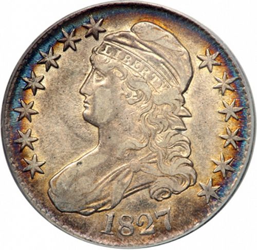 50 cent Obverse Image minted in UNITED STATES in 1827 (Liberty Cap)  - The Coin Database