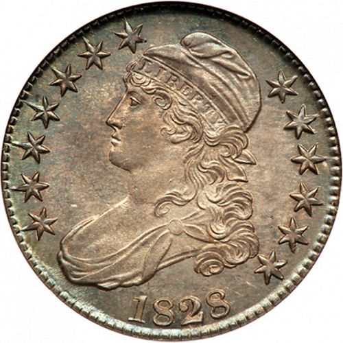 50 cent Obverse Image minted in UNITED STATES in 1828 (Liberty Cap)  - The Coin Database