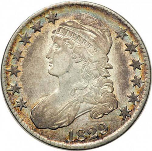 50 cent Obverse Image minted in UNITED STATES in 1829 (Liberty Cap)  - The Coin Database