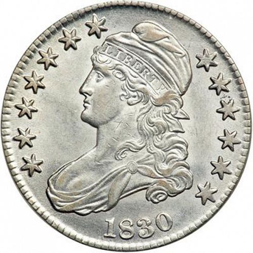 50 cent Obverse Image minted in UNITED STATES in 1830 (Liberty Cap)  - The Coin Database