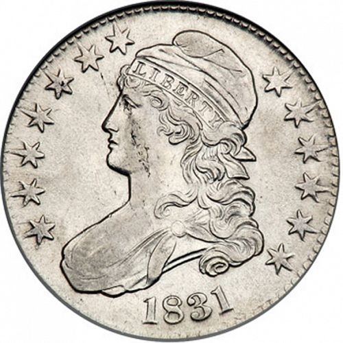 50 cent Obverse Image minted in UNITED STATES in 1831 (Liberty Cap)  - The Coin Database
