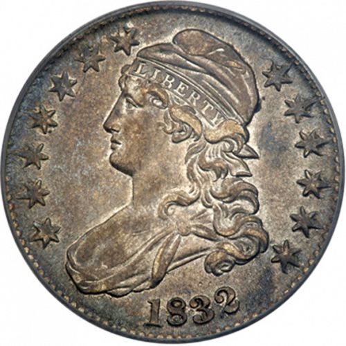 50 cent Obverse Image minted in UNITED STATES in 1832 (Liberty Cap)  - The Coin Database