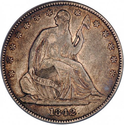 50 cent Obverse Image minted in UNITED STATES in 1842O (Seated Liberty)  - The Coin Database