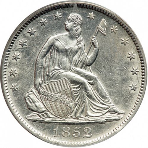 50 cent Obverse Image minted in UNITED STATES in 1852 (Seated Liberty)  - The Coin Database