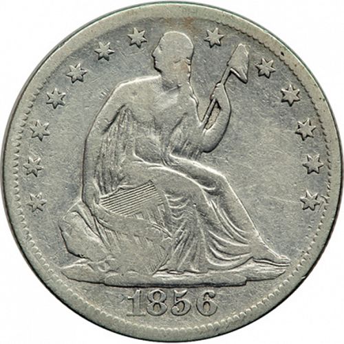 50 cent Obverse Image minted in UNITED STATES in 1856S (Seated Liberty - Arrows at date removed)  - The Coin Database