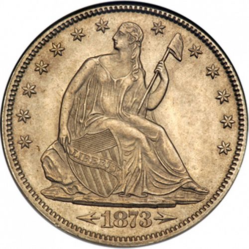 50 cent Obverse Image minted in UNITED STATES in 1873CC (Seated Liberty - Arrows at date)  - The Coin Database