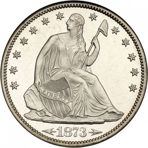 50 cent Obverse Image minted in UNITED STATES in 1873 (Seated Liberty - Arrows at date)  - The Coin Database
