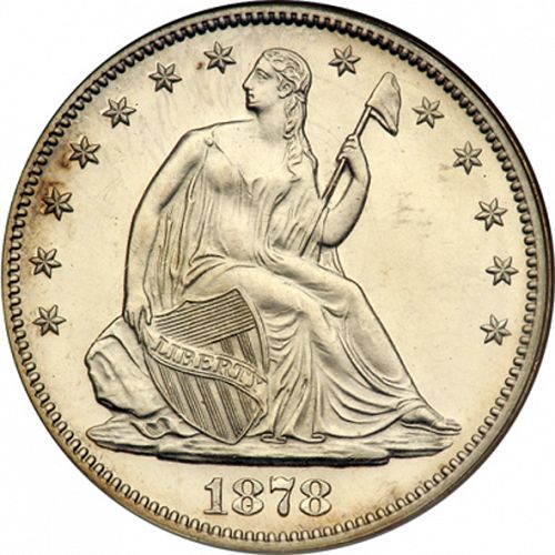 50 cent Obverse Image minted in UNITED STATES in 1878 (Seated Liberty - Arrows at date removed)  - The Coin Database