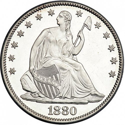 50 cent Obverse Image minted in UNITED STATES in 1880 (Seated Liberty - Arrows at date removed)  - The Coin Database