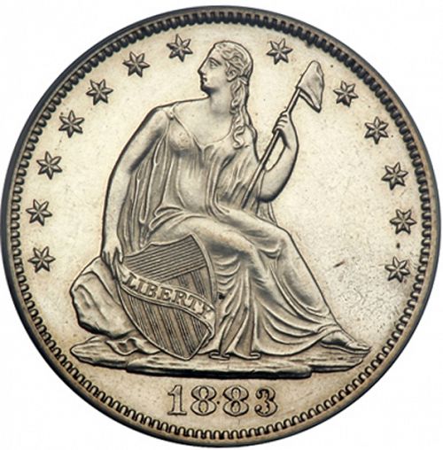 50 cent Obverse Image minted in UNITED STATES in 1883 (Seated Liberty - Arrows at date removed)  - The Coin Database
