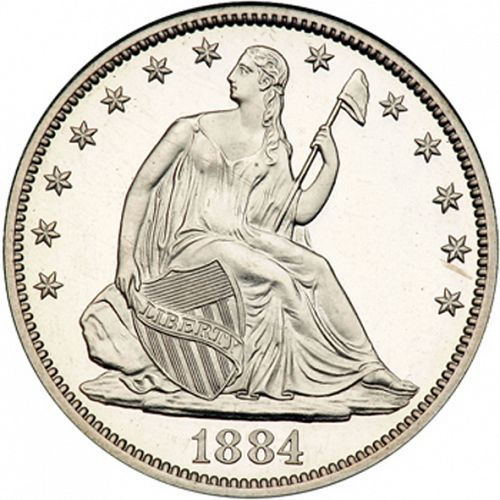 50 cent Obverse Image minted in UNITED STATES in 1884 (Seated Liberty - Arrows at date removed)  - The Coin Database