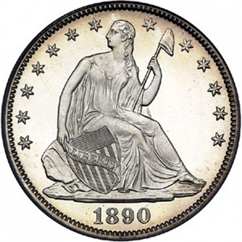 50 cent Obverse Image minted in UNITED STATES in 1890 (Seated Liberty - Arrows at date removed)  - The Coin Database