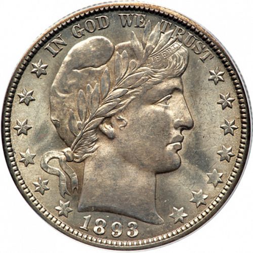 50 cent Obverse Image minted in UNITED STATES in 1893O (Barber)  - The Coin Database