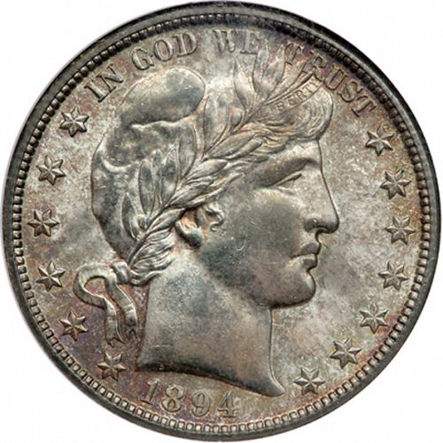50 cent Obverse Image minted in UNITED STATES in 1894O (Barber)  - The Coin Database