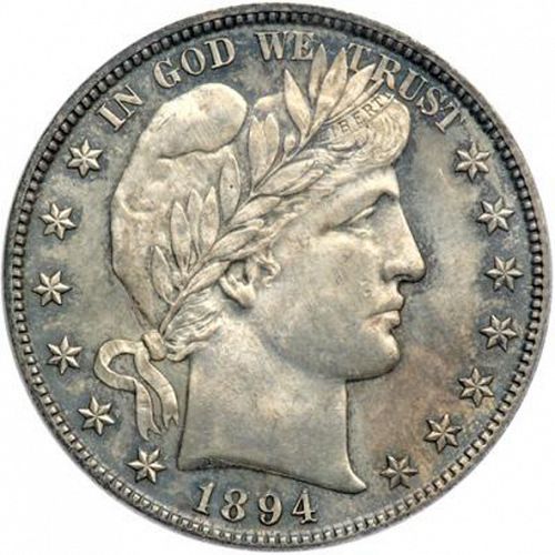 50 cent Obverse Image minted in UNITED STATES in 1894S (Barber)  - The Coin Database