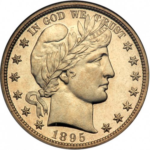 50 cent Obverse Image minted in UNITED STATES in 1895 (Barber)  - The Coin Database
