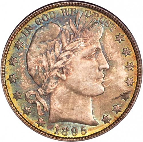 50 cent Obverse Image minted in UNITED STATES in 1895O (Barber)  - The Coin Database