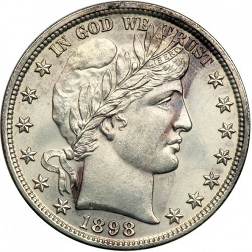 50 cent Obverse Image minted in UNITED STATES in 1898 (Barber)  - The Coin Database
