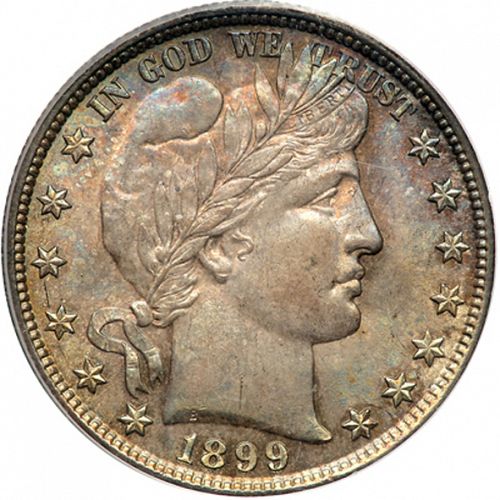 50 cent Obverse Image minted in UNITED STATES in 1899 (Barber)  - The Coin Database