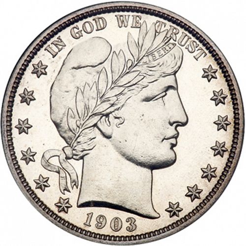 50 cent Obverse Image minted in UNITED STATES in 1903 (Barber)  - The Coin Database