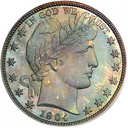 50 cent Obverse Image minted in UNITED STATES in 1904 (Barber)  - The Coin Database