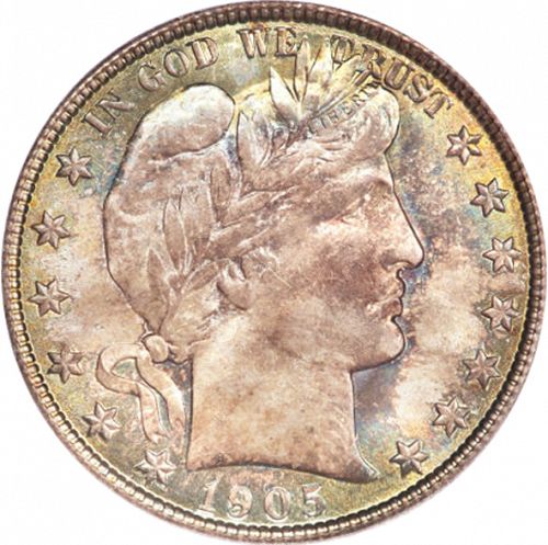 50 cent Obverse Image minted in UNITED STATES in 1905O (Barber)  - The Coin Database