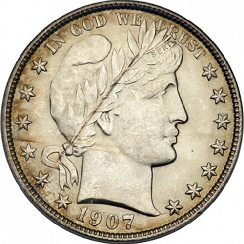 50 cent Obverse Image minted in UNITED STATES in 1907O (Barber)  - The Coin Database