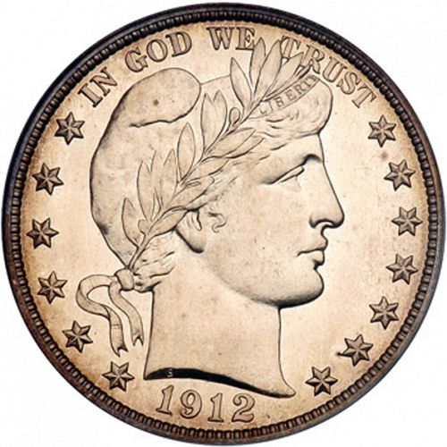 50 cent Obverse Image minted in UNITED STATES in 1912 (Barber)  - The Coin Database