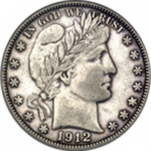 50 cent Obverse Image minted in UNITED STATES in 1912D (Barber)  - The Coin Database