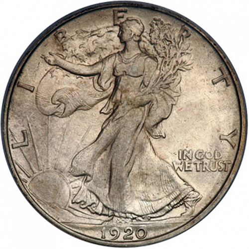 50 cent Obverse Image minted in UNITED STATES in 1920S (Walking Liberty - Mintmark on reverse)  - The Coin Database