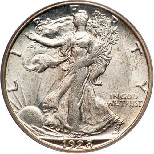 50 cent Obverse Image minted in UNITED STATES in 1928S (Walking Liberty - Mintmark on reverse)  - The Coin Database